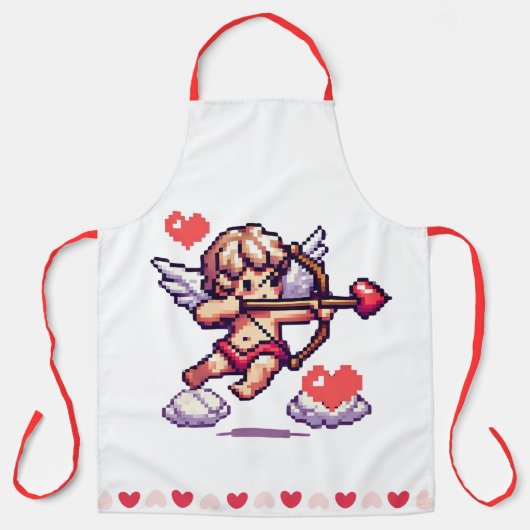 Schattige, 8 Bit valentijnscupid Schort (Voorkant)