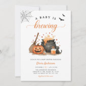 Schattige A Baby brouwt Halloween Baby shower Kaart (Voorkant)