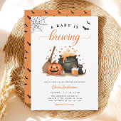 Schattige A Baby brouwt Halloween Baby shower Kaart