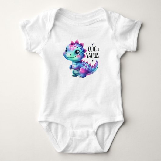 Schattige-A-Saurus Baby dinosaurus Romper (Voorkant)
