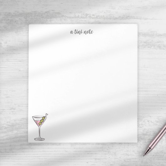 Schattige A Tini Notitie Hand Getekende Martini Co Notitieblok