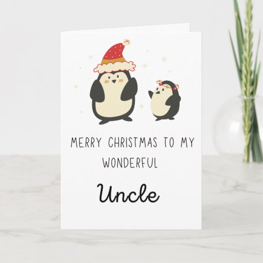 Schattige aan mijn oom Vrolijk Kerstfeest Feestdagen Kaart (Voorkant)