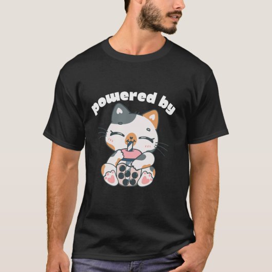 Schattige aangedreven door Boba Bubble Milk Tea An T-shirt (Voorkant)