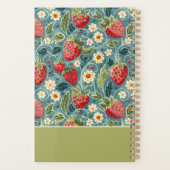 Schattige aangepast aardbeienpatroon planner (Achterkant)