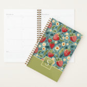 Schattige aangepast aardbeienpatroon planner (Display)
