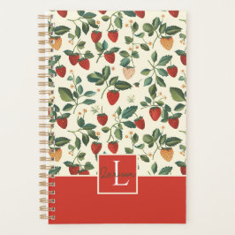 Schattige aangepast aardbeienpatroon planner