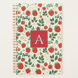 Schattige aangepast aardbeienpatroon planner