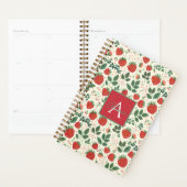 Schattige aangepast aardbeienpatroon planner (Display)