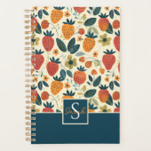 Schattige aangepast aardbeienpatroon planner (Voorkant)