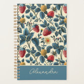 Schattige aangepast aardbeienpatroon planner (Voorkant)