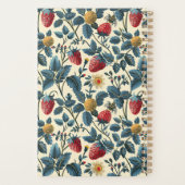 Schattige aangepast aardbeienpatroon planner (Achterkant)