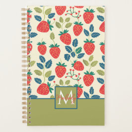 Schattige aangepast aardbeienpatroon planner