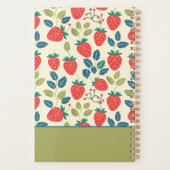 Schattige aangepast aardbeienpatroon planner (Achterkant)
