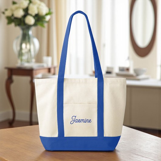 Schattige Aangepast Bruidsmeisje Gift Blauw Tote Bag