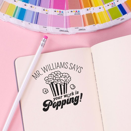 Schattige aangepast gepersonaliseerd lerarengesche  zelfinktende stempel