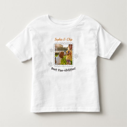 Schattige Aangepast Kind Pet Foto Lijst Naam Tekst Kinder Shirts (Voorkant)