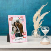Schattige Aangepast paar Foto's en Tekst Gift Fotoplaat (Zijkant)