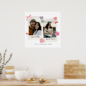 Schattige Aangepast paar Foto's en Tekst Gift Poster (Keuken)