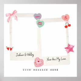 Schattige Aangepast paar Foto's en Tekst Gift Poster