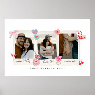 Schattige Aangepast paar Foto's en Tekst Gift Poster