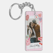 Schattige Aangepast paar Foto's en Tekst Gift Sleutelhanger (Voorkant Links)
