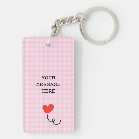 Schattige Aangepast paar Foto's en Tekst Gift Sleutelhanger (achterkant)