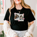 Schattige Aangepast paar Foto's en Tekst Gift T-shirt<br><div class="desc">Creëer een tijdloze aandenken met onze Custom Photo Shirt voor koppels! Personaliseer het met uw favoriete paar foto's in een retro-geïnspireerd ontwerp, ideaal voor jubilea, Valentijn's Day, of gewoon omdat. U kunt het aanpassen met uw foto's en tekst. Dit shirt is een uniek geschenk om de liefde te vieren. Dit...</div>
