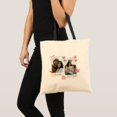 Schattige Aangepast paar Foto's en Tekst Gift Tote Bag (Voorkant (product))