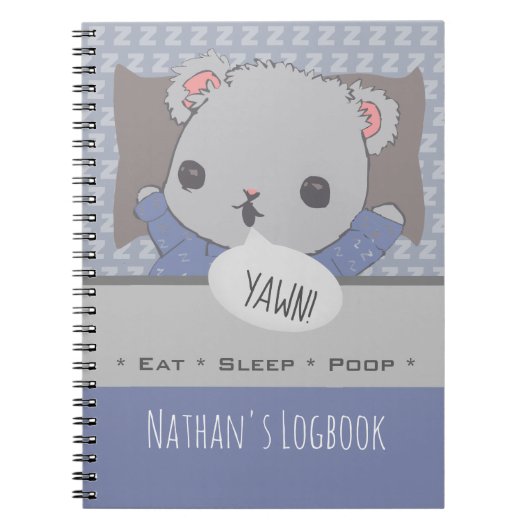 Schattige Aangepast Teddy Bear Baby Logboek Notitieboek (Voorkant)