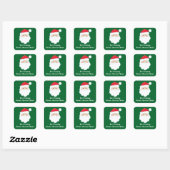 Schattige Aangepast Van Santa Claus Groene Kerstca Vierkante Sticker (Vel)