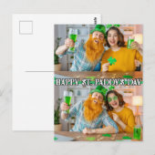 Schattige Aangepaste 2-foto's Feestelijke St Paddy Briefkaart (Voorkant / Achterkant)