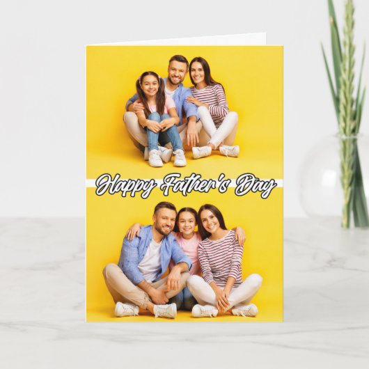 Schattige Aangepaste 2-foto's Sjabloon Vaderdag (Voorkant)