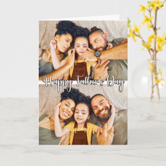 Schattige Aangepaste 2-foto's Sjabloon Vaderdag (Gele Bloem)