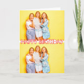 Schattige Aangepaste 2-foto's Sjabloon Verjaardag  (Voorkant)