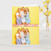 Schattige Aangepaste 2-foto's Sjabloon Verjaardag (Gele Bloem)