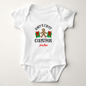 Schattige Aangepaste Baby's Eerste Kerst Gingerbre Romper (Voorkant)