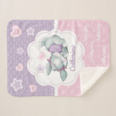 Schattige aangepaste benaming Slapeping Bunny Sherpa Deken (Voorkant (horizontaal))