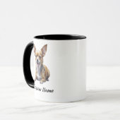 Schattige Aangepaste Chihuahua Hond Hondenliefhebb Mok (Voorkant links)