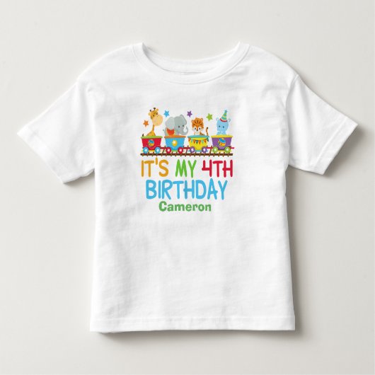 Schattige aangepaste circus diertrein 4e verjaarda kinder shirts (Voorkant)