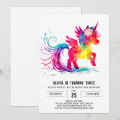 Schattige aangepaste eenhoorn digitale verjaardag kaart (Voorkant / Achterkant)