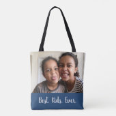 Schattige aangepaste foto tekst cadeau tote bag (Achterkant)