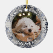 Schattige aangepaste foto van Rustic Pet Memorial Keramisch Ornament (Voorkant)