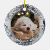 Schattige aangepaste foto van Rustic Pet Memorial Keramisch Ornament (Achterkant)