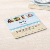 Schattige aangepaste gezinsfoto  kartonnen onderzetters (Schuin)