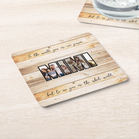 Schattige aangepaste gezinsfoto kartonnen onderzetters (Schuin)
