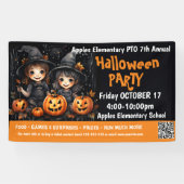 schattige aangepaste Halloween-feest fundraiser PT Spandoek (Horizontaal)