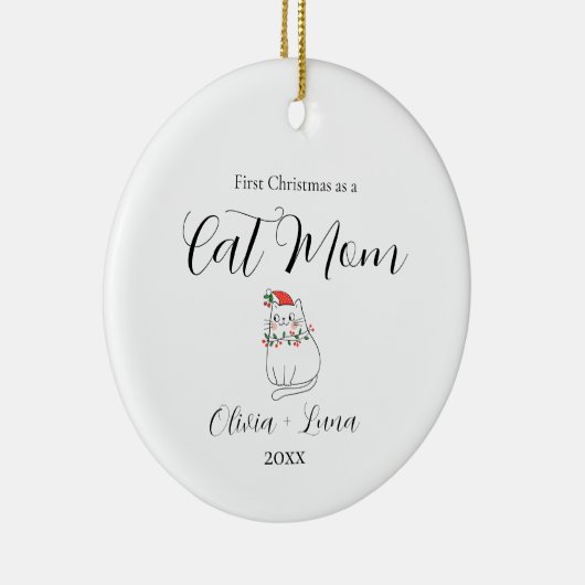 Schattige aangepaste kat Ornament (Rechts)