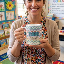 Schattige Aangepaste Leraren Retro Schoolpatroon Koffiemok