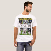 Schattige Aangepaste Mannen T-shirt met hondenthem (Voorkant volledig)