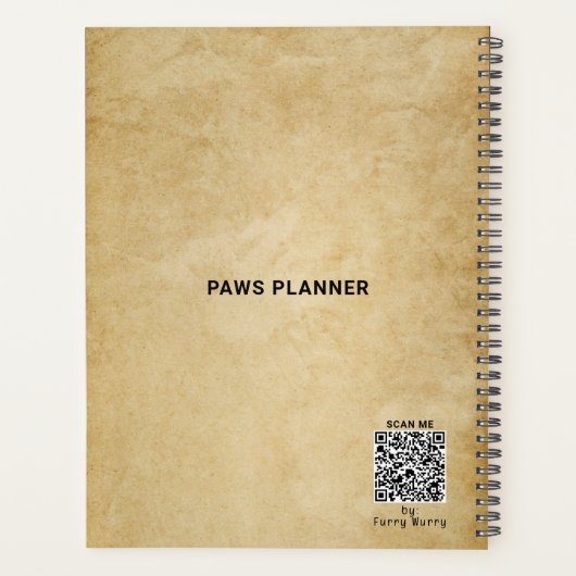 Schattige Aangepaste Moderne Hond Zitten Afspraakb Planner (Achterkant)